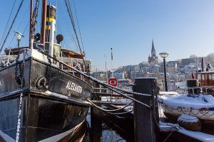 Vinter i Flensburgs hamn